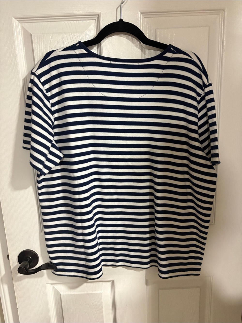 Karen Scott Navy & White Striped Tee with Embroidered Golf Bag - Picture 4 of 4